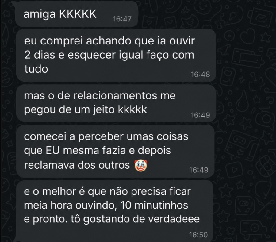 Feedback enviado por Camila Rocha