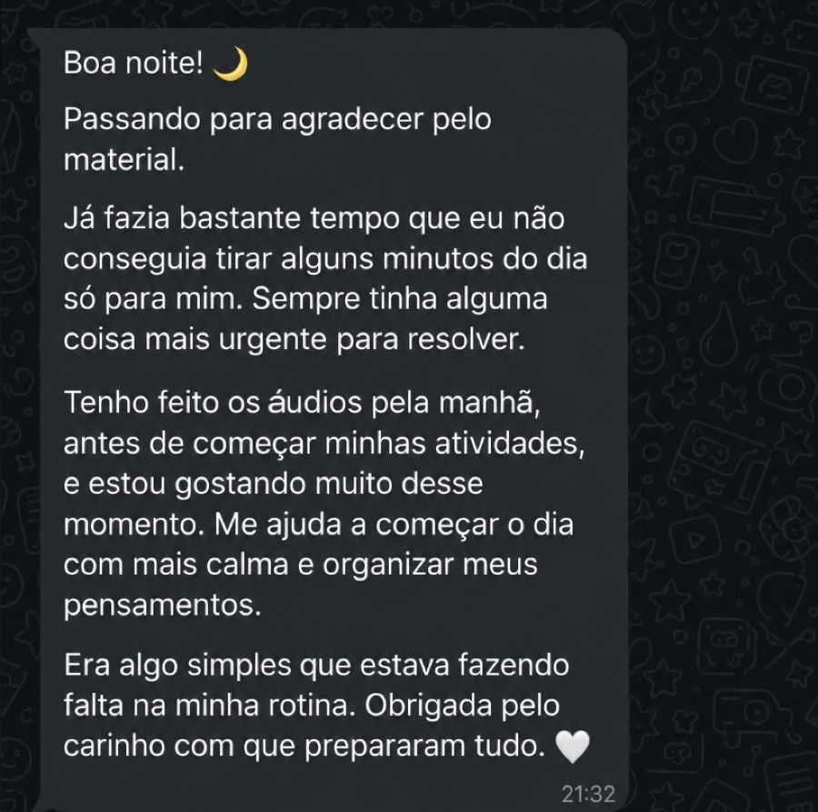 Feedback enviado por Mariana Alves